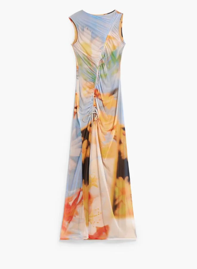 DESIGUAL abstract floral print Draped long dress for Women | Best Price UAE